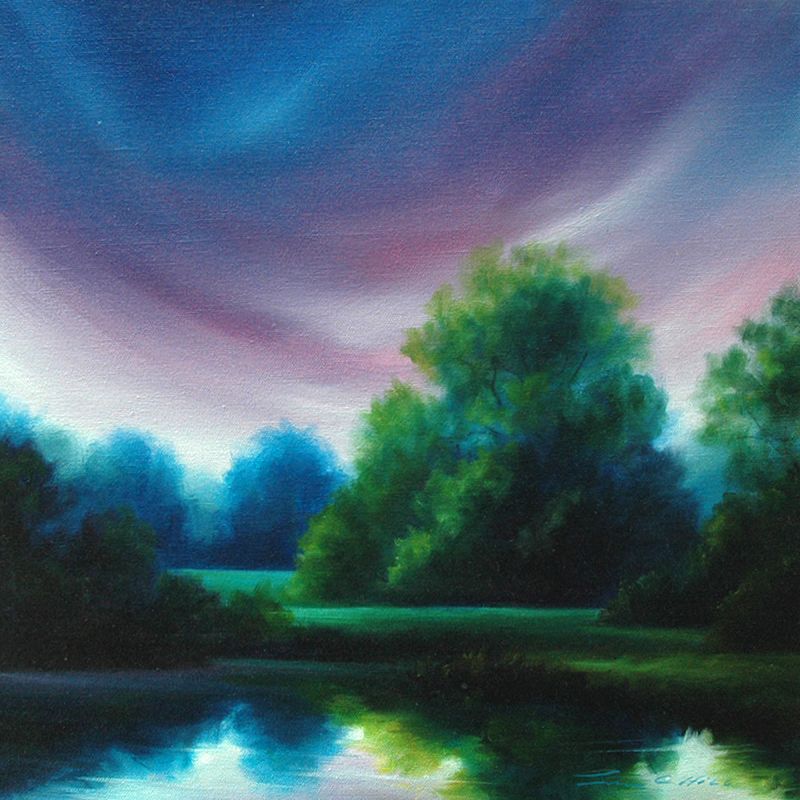 Avalon III.jpg :: A painting of a beautiful clearing in the spring - 18 x 18 - Oil on Canvas - SOLD - Prints and Giclee's - Available in various sizes