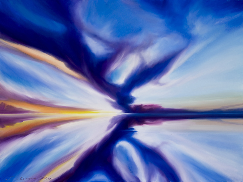 Blue Rising - Original Oil Painting - 3500 Dollars.jpg :: A Serene Blue Sunrise over the gulf coast. 48\