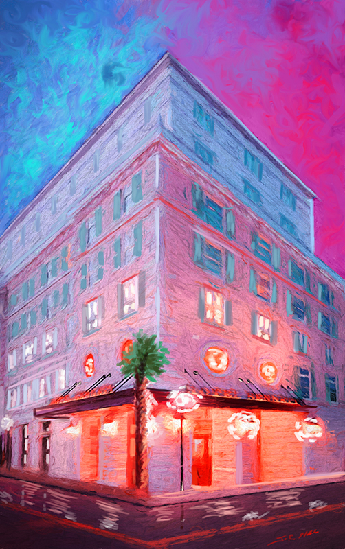 Charleston Bennett Hotel.jpg :: A painting of the Charleston Bennett Hotel - Impressionist Style