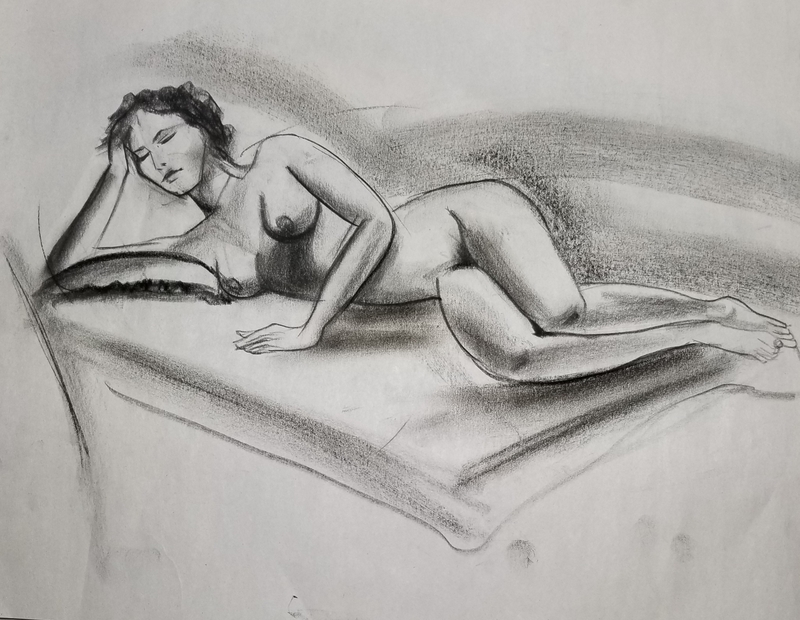 Figure Study 126.jpg :: Figure study of model laying down