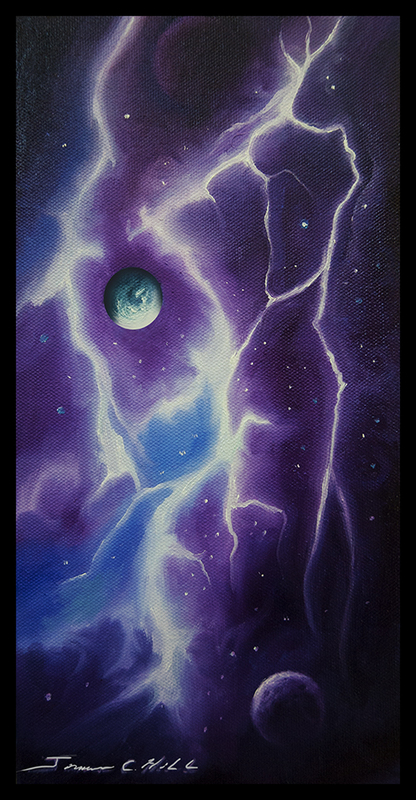 Nebula Dianasis.jpg :: A painting of a Nebula in Space - Oil and Canvas - 6 x 12 Inches - SOLD - Prints on Paper and Stretched Canvas also Available along with many other Options like Mugs, Mouse Pads, Puzzles, etc.  
