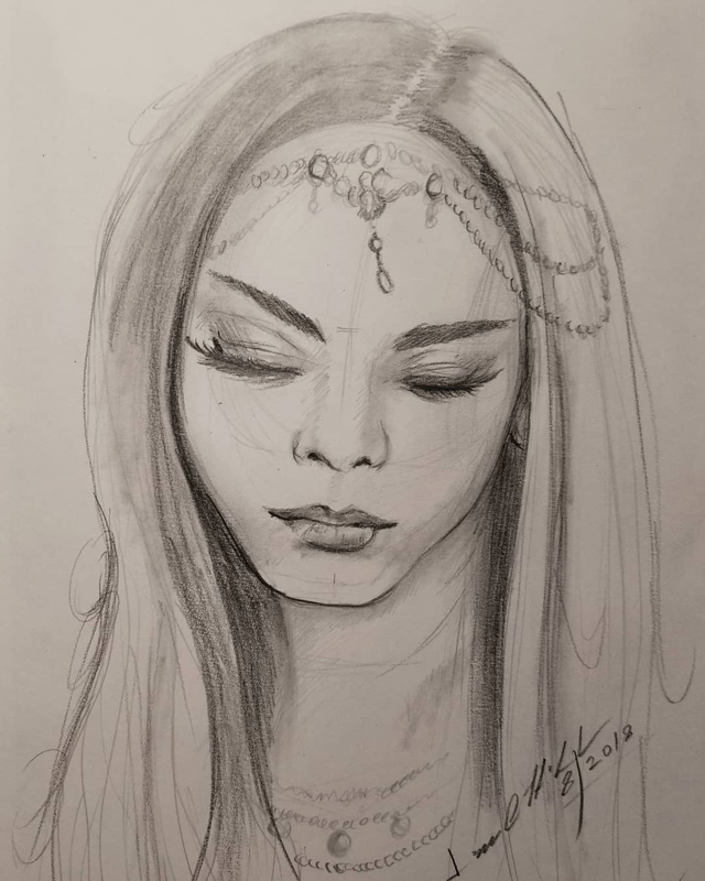 Samara Portrait Sketch.jpg :: A portrait sketch of a woman