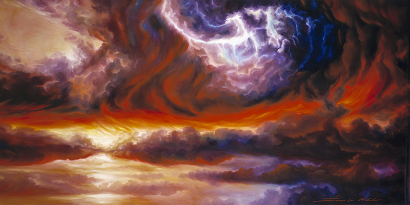 Tempest  - Original Oil Painting - 10 Feet Wide x 6 Feet Height.jpg :: A powerful storm bringing chaos and harmony to the cosmos depicting the fury and majesty of Nature and the Universe - 10 Feet x 6 Feet Original Oil Painting - $18,000.00