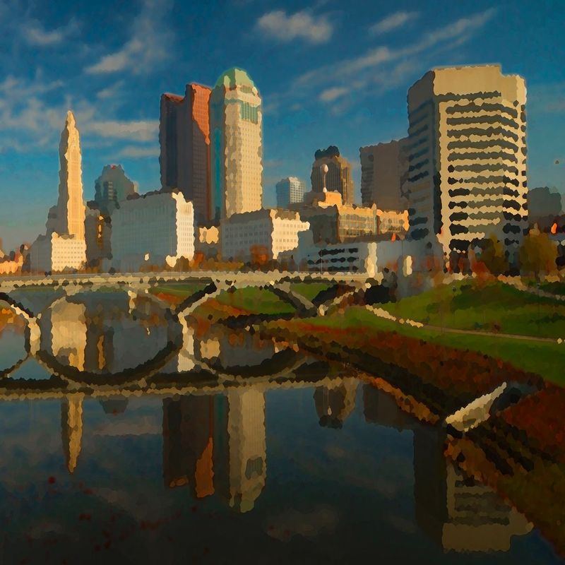 Columbus Water Front.jpg :: on the new river front, every one has this images. Probably the most popular view of the city.