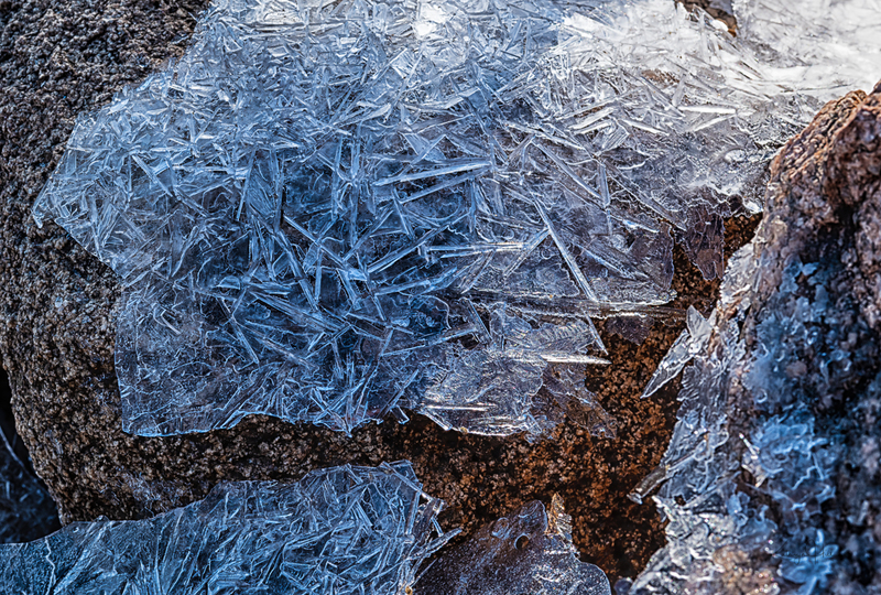 Ice Crystals on Boulder.jpg :: A close and personal look at nature's beautiful creations in ice.