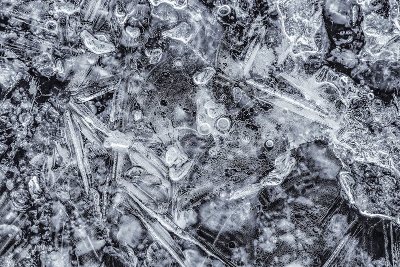 Icy Bubbles and Rods(1).jpg :: Abstract ice reveals amazing patterns, offering the essence of winter