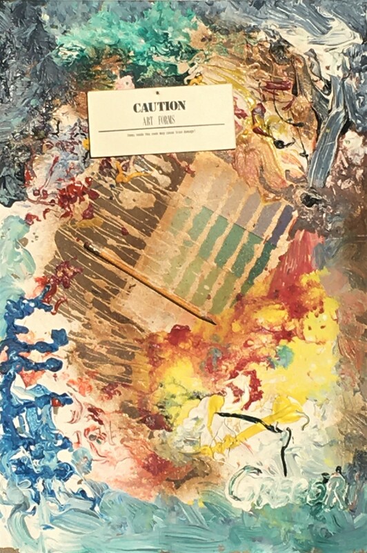 1980-Artforms 24x16 Acrylic Media on Cardboard Clear Plastic Box Frame.jpg