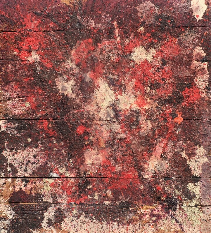 1986-Wax on Wood  48x53  Oil Wax On Wood Plank On 2 Inch Bars.jpg