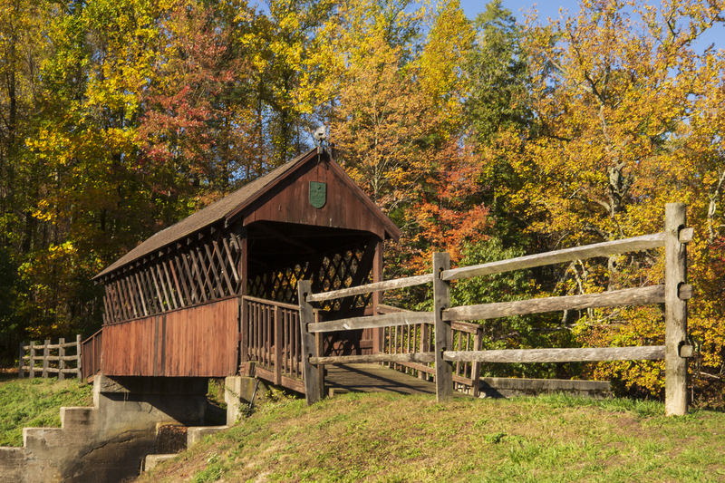 CT Huckleberry Hill covered bridge576A0493 8x12 12x18 16x24 20x30 24x36.jpg :: Countryside Park Covered Bridge