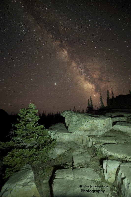 Rocks at Notch Lake.jpg :: Made from 7 light frames by Starry Landscape Stacker 1.8.0.  Algorithm: Mean Min Hor Star Dupe