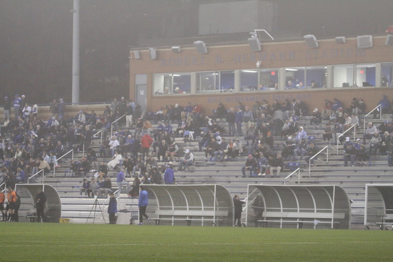 2025 NCAA Division I Mens Soccer Saint Louis University vs University of Kentucky -III.jpg :: Saint Louis University (SLU) Billikens vs University of Kentucky in the 2025 NCAA Men's Soccer Championship first round of play. 11/20/2025 7pm at Robert R. Hermann Stadium in St. Louis, Missouri, USA. The Wildcats scored first in the first half. At the half it was Kentucky 1 to 0. The fog lowered visibility, and the damp turf made this a true to form Fall match up.   NCAA Division I Men's Soccer 2025
