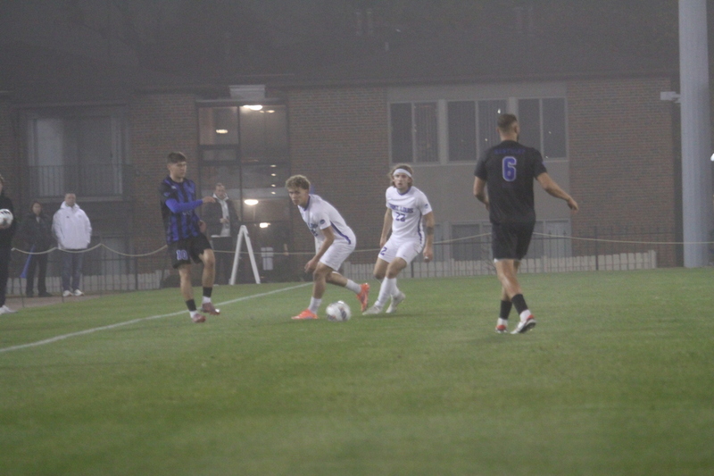 2025 NCAA Division I Mens Soccer Saint Louis University vs University of Kentucky -VI.jpg :: Saint Louis University (SLU) Billikens vs University of Kentucky in the 2025 NCAA Men's Soccer Championship first round of play. 11/20/2025 7pm at Robert R. Hermann Stadium in St. Louis, Missouri, USA. The Wildcats scored first in the first half. At the half it was Kentucky 1 to 0. The fog lowered visibility, and the damp turf made this a true to form Fall match up.   NCAA Division I Men's Soccer 2025