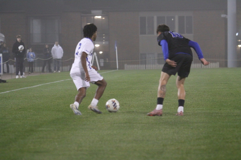 2025 NCAA Division I Mens Soccer Saint Louis University vs University of Kentucky -XII.jpg :: Saint Louis University (SLU) Billikens vs University of Kentucky in the 2025 NCAA Men's Soccer Championship first round of play. 11/20/2025 7pm at Robert R. Hermann Stadium in St. Louis, Missouri, USA. The Wildcats scored first in the first half. At the half it was Kentucky 1 to 0. The fog lowered visibility, and the damp turf made this a true to form Fall match up.   NCAA Division I Men's Soccer 2025