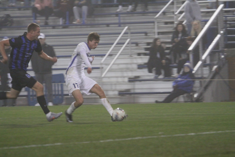 2025 NCAA Division I Mens Soccer Saint Louis University vs University of Kentucky -XIV.jpg :: Saint Louis University (SLU) Billikens vs University of Kentucky in the 2025 NCAA Men's Soccer Championship first round of play. 11/20/2025 7pm at Robert R. Hermann Stadium in St. Louis, Missouri, USA. The Wildcats scored first in the first half. At the half it was Kentucky 1 to 0. The fog lowered visibility, and the damp turf made this a true to form Fall match up.   NCAA Division I Men's Soccer 2025