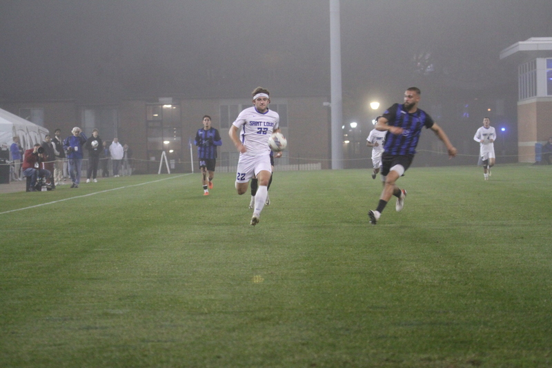 2025 NCAA Division I Mens Soccer Saint Louis University vs University of Kentucky -XX.jpg :: Saint Louis University (SLU) Billikens vs University of Kentucky in the 2025 NCAA Men's Soccer Championship first round of play. 11/20/2025 7pm at Robert R. Hermann Stadium in St. Louis, Missouri, USA. The Wildcats scored first in the first half. At the half it was Kentucky 1 to 0. The fog lowered visibility, and the damp turf made this a true to form Fall match up.   NCAA Division I Men's Soccer 2025