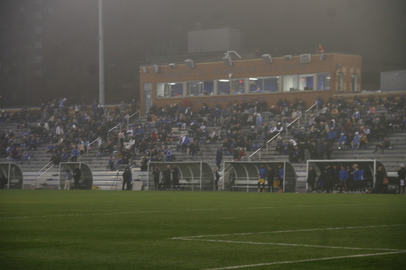 2025 NCAA Division I Mens Soccer Saint Louis University vs University of Kentucky 1A -I.jpg :: Saint Louis University (SLU) Men's Soccer vs University of Kentucky (UK) at Robert R. Hermann Stadium in St. Louis, Missouri, USA 2025 NCAA Division I Men's Soccer 11/20/2025 7pm - Foggy and damp night the Wildcats scored first leading to the Billikens come from behind win 2-1. SLU Men's Soccer