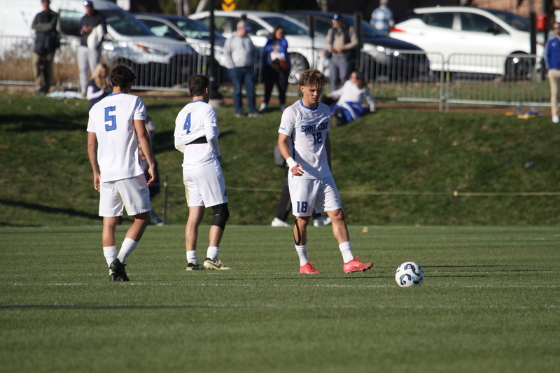 A10 Championship Final 2025 SLU vs Dayton 1 -CV.jpg :: Saint Louis University (SLU) Billikens vs University of Dayton (UD) Flyers - A10 Championship Final 2025 - Men's Soccer - at Robert R. Hermann Stadium in St. Louis, Missouri, USA. the tie with double overtime was settled by penalty kick shootout. SLU won 5 to 4. NCAA Men's Soccer  