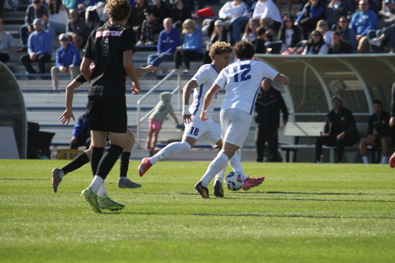 A10 Championship Final 2025 SLU vs Dayton 1 -L.jpg :: Saint Louis University (SLU) vs University of Dayton - A10 Championship Final played at Robert R. Hermann Stadium in St Louis, Missouri, USA. Double overtime with a penalty kick shootout to decide the winner. After a 1 to 1 tie in regulation time play. SLU wins the shootout 5 to 4. NCAA Men's Soccer 2025, 11/16/2025