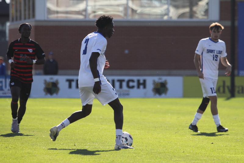 A10 Championship Final 2025 SLU vs Dayton 1 -LV.jpg :: Saint Louis University (SLU) Billikens vs University of Dayton (UD) Flyers at Robert R. Hermann Stadium during the A10 Championship Finals 2025 in St Louis, Missouri, USA. a 1 to 1 tie in regulation play. NCAA Men's Soccer, Division I Sports, Atlantic 10 Conference