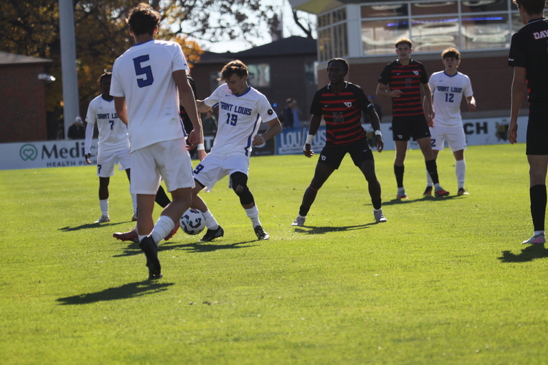 A10 Championship Final 2025 SLU vs Dayton 1 -LXVII.jpg :: Saint Louis University (SLU) Billikens vs University of Dayton (UD) Flyers at Robert R. Hermann Stadium during the A10 Championship Finals 2025 in St Louis, Missouri, USA. a 1 to 1 tie in regulation play. NCAA Men's Soccer, Division I Sports, Atlantic 10 Conference
