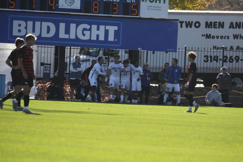 A10 Championship Final 2025 SLU vs Dayton 1 -LXXXXIII.jpg :: Saint Louis University (SLU) Billikens vs University of Dayton (UD) Flyers - A10 Championship Final 2025 - Men's Soccer - at Robert R. Hermann Stadium in St. Louis, Missouri, USA. the tie with double overtime was settled by penalty kick shootout. SLU won 5 to 4. NCAA Men's Soccer  
