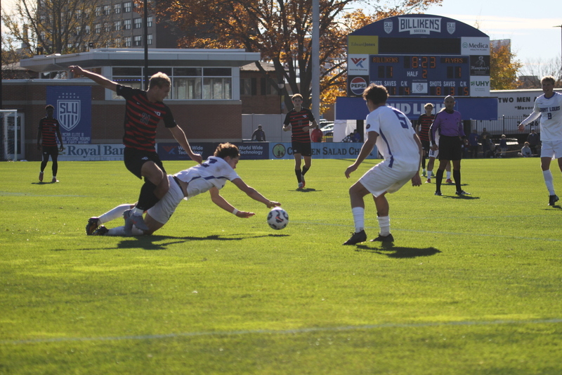 A10 Championship Final 2025 SLU vs Dayton 1 -LXXXXVI.jpg :: Saint Louis University (SLU) Billikens vs University of Dayton (UD) Flyers - A10 Championship Final 2025 - Men's Soccer - at Robert R. Hermann Stadium in St. Louis, Missouri, USA. the tie with double overtime was settled by penalty kick shootout. SLU won 5 to 4. NCAA Men's Soccer  