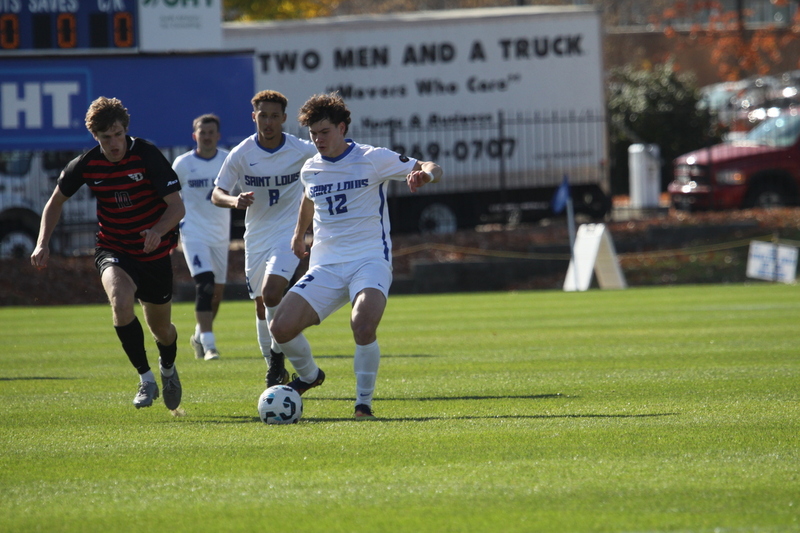 A10 Championship Final 2025 SLU vs Dayton 1 -VIII.jpg :: Saint Louis University (SLU) vs University of Dayton - A10 Championship Final played at Robert R. Hermann Stadium in St Louis, Missouri, USA. Double overtime with a penalty kick shootout to decide the winner. After a 1 to 1 tie in regulation time play. SLU wins the shootout 5 to 4. NCAA Men's Soccer 2025, 11/16/2025
