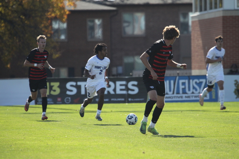 A10 Championship Final 2025 SLU vs Dayton 1 -XIX.jpg :: Saint Louis University (SLU) vs University of Dayton - A10 Championship Final played at Robert R. Hermann Stadium in St Louis, Missouri, USA. Double overtime with a penalty kick shootout to decide the winner. After a 1 to 1 tie in regulation time play. SLU wins the shootout 5 to 4. NCAA Men's Soccer 2025, 11/16/2025