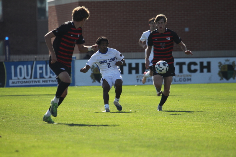 A10 Championship Final 2025 SLU vs Dayton 1 -XXI.jpg :: Saint Louis University (SLU) vs University of Dayton - A10 Championship Final played at Robert R. Hermann Stadium in St Louis, Missouri, USA. Double overtime with a penalty kick shootout to decide the winner. After a 1 to 1 tie in regulation time play. SLU wins the shootout 5 to 4. NCAA Men's Soccer 2025, 11/16/2025