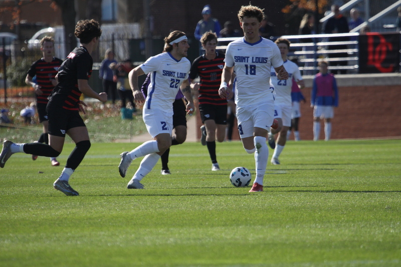 A10 Championship Final 2025 SLU vs Dayton 1 -XXIV.jpg :: Saint Louis University (SLU) vs University of Dayton - A10 Championship Final played at Robert R. Hermann Stadium in St Louis, Missouri, USA. Double overtime with a penalty kick shootout to decide the winner. After a 1 to 1 tie in regulation time play. SLU wins the shootout 5 to 4. NCAA Men's Soccer 2025, 11/16/2025
