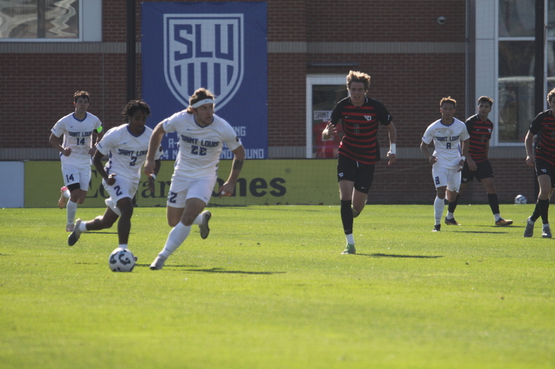 A10 Championship Final 2025 SLU vs Dayton 1 -XXIX.jpg :: Saint Louis University (SLU) vs University of Dayton - A10 Championship Final played at Robert R. Hermann Stadium in St Louis, Missouri, USA. Double overtime with a penalty kick shootout to decide the winner. After a 1 to 1 tie in regulation time play. SLU wins the shootout 5 to 4. NCAA Men's Soccer 2025, 11/16/2025