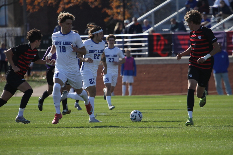 A10 Championship Final 2025 SLU vs Dayton 1 -XXV.jpg :: Saint Louis University (SLU) vs University of Dayton - A10 Championship Final played at Robert R. Hermann Stadium in St Louis, Missouri, USA. Double overtime with a penalty kick shootout to decide the winner. After a 1 to 1 tie in regulation time play. SLU wins the shootout 5 to 4. NCAA Men's Soccer 2025, 11/16/2025