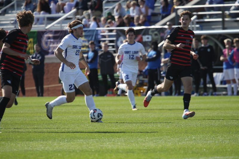 A10 Championship Final 2025 SLU vs Dayton 1 -XXVI.jpg :: Saint Louis University (SLU) vs University of Dayton - A10 Championship Final played at Robert R. Hermann Stadium in St Louis, Missouri, USA. Double overtime with a penalty kick shootout to decide the winner. After a 1 to 1 tie in regulation time play. SLU wins the shootout 5 to 4. NCAA Men's Soccer 2025, 11/16/2025