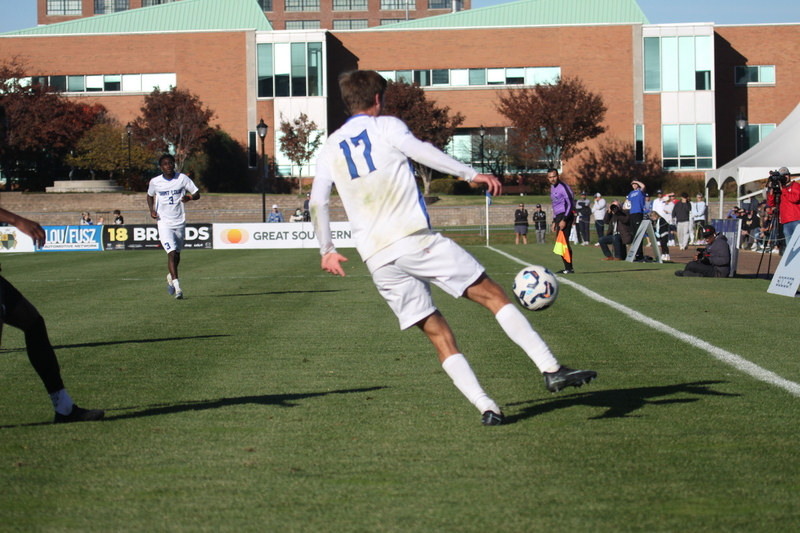A10 Championship Final 2025 SLU vs Dayton 1A -VII.jpg :: A10 Championship Soccer Final 2025 - 11/16/2025 - Saint Louis University (SLU) Billikens vs University of Dayton (UD) Flyers at Robert R. Hermann Stadium in St. Louis, Missouri, USA. The No. 1 and No. 3 team of the A10 Conference played to a 1 to 1 tie in regulation time. After a scoreless double overtime, the match was settled by a five-penalty kick shoot-out. SLU won 5 to 4 - NCAA Men's Soccer