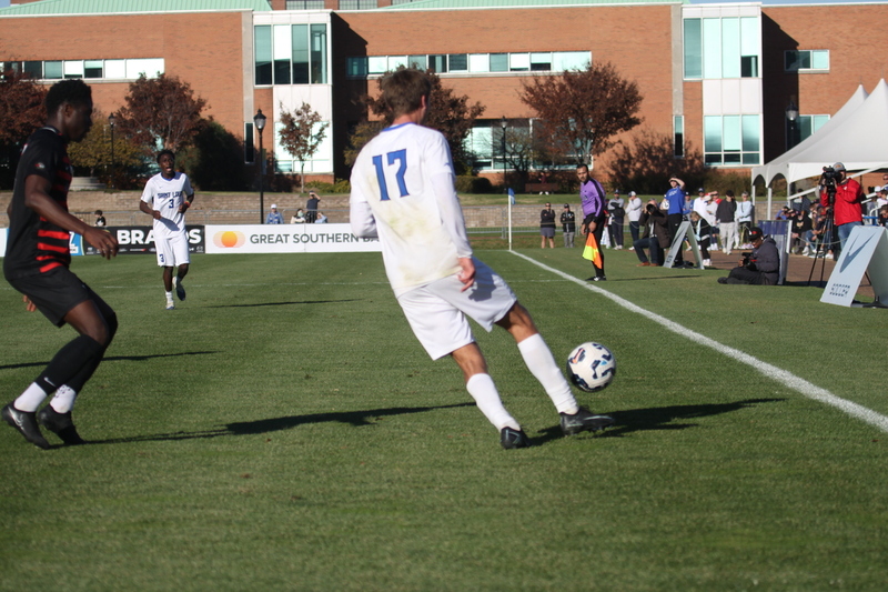 A10 Championship Final 2025 SLU vs Dayton 1A -VIII.jpg :: A10 Championship Soccer Final 2025 - 11/16/2025 - Saint Louis University (SLU) Billikens vs University of Dayton (UD) Flyers at Robert R. Hermann Stadium in St. Louis, Missouri, USA. The No. 1 and No. 3 team of the A10 Conference played to a 1 to 1 tie in regulation time. After a scoreless double overtime, the match was settled by a five-penalty kick shoot-out. SLU won 5 to 4 - NCAA Men's Soccer