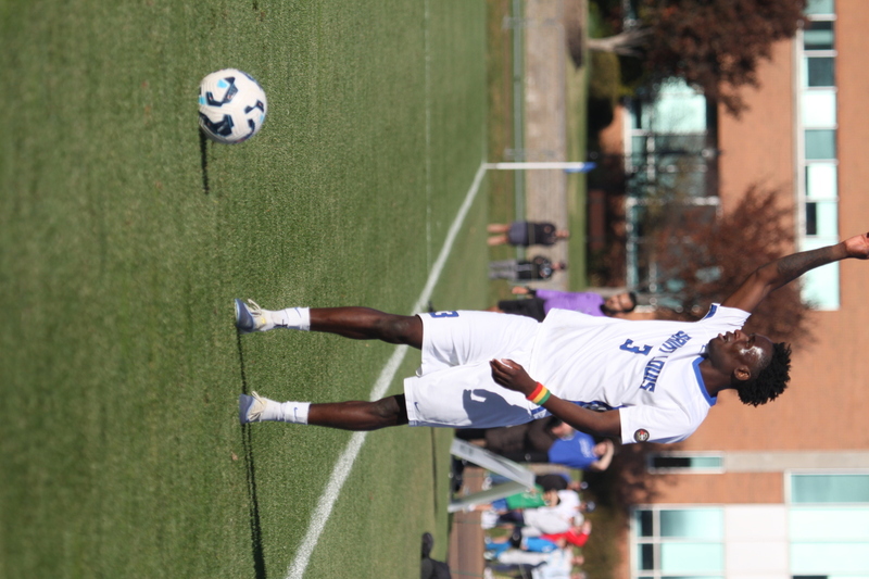 A10 Championship Final 2025 SLU vs Dayton 1A -XI.jpg :: A10 Championship Soccer Final 2025 - 11/16/2025 - Saint Louis University (SLU) Billikens vs University of Dayton (UD) Flyers at Robert R. Hermann Stadium in St. Louis, Missouri, USA. The No. 1 and No. 3 team of the A10 Conference played to a 1 to 1 tie in regulation time. After a scoreless double overtime, the match was settled by a five-penalty kick shoot-out. SLU won 5 to 4 - NCAA Men's Soccer