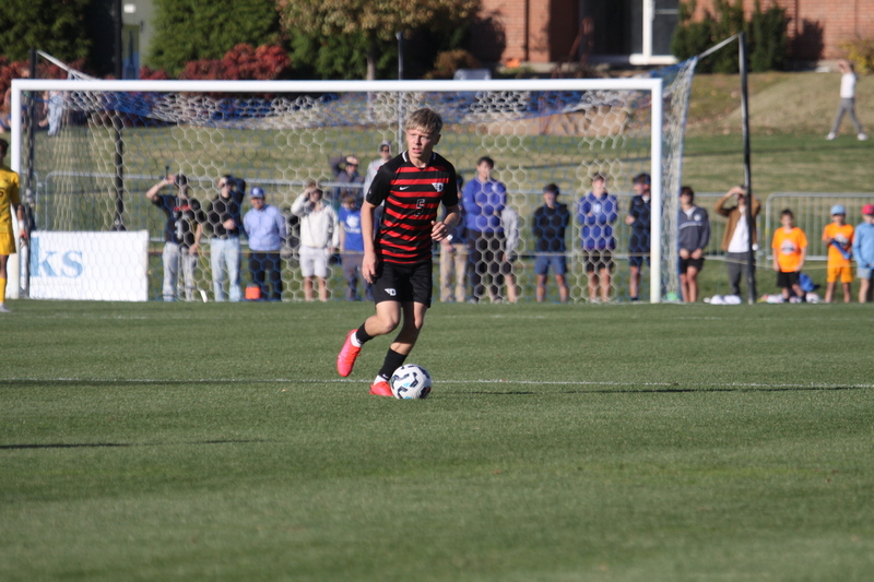 A10 Championship Final 2025 SLU vs Dayton 1A -XV.jpg :: A10 Championship Soccer Final 2025 - 11/16/2025 - Saint Louis University (SLU) Billikens vs University of Dayton (UD) Flyers at Robert R. Hermann Stadium in St. Louis, Missouri, USA. The No. 1 and No. 3 team of the A10 Conference played to a 1 to 1 tie in regulation time. After a scoreless double overtime, the match was settled by a five-penalty kick shoot-out. SLU won 5 to 4 - NCAA Men's Soccer