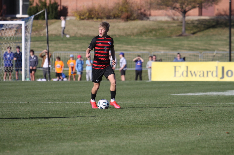 A10 Championship Final 2025 SLU vs Dayton 1A -XVI.jpg :: A10 Championship Soccer Final 2025 - 11/16/2025 - Saint Louis University (SLU) Billikens vs University of Dayton (UD) Flyers at Robert R. Hermann Stadium in St. Louis, Missouri, USA. The No. 1 and No. 3 team of the A10 Conference played to a 1 to 1 tie in regulation time. After a scoreless double overtime, the match was settled by a five-penalty kick shoot-out. SLU won 5 to 4 - NCAA Men's Soccer
