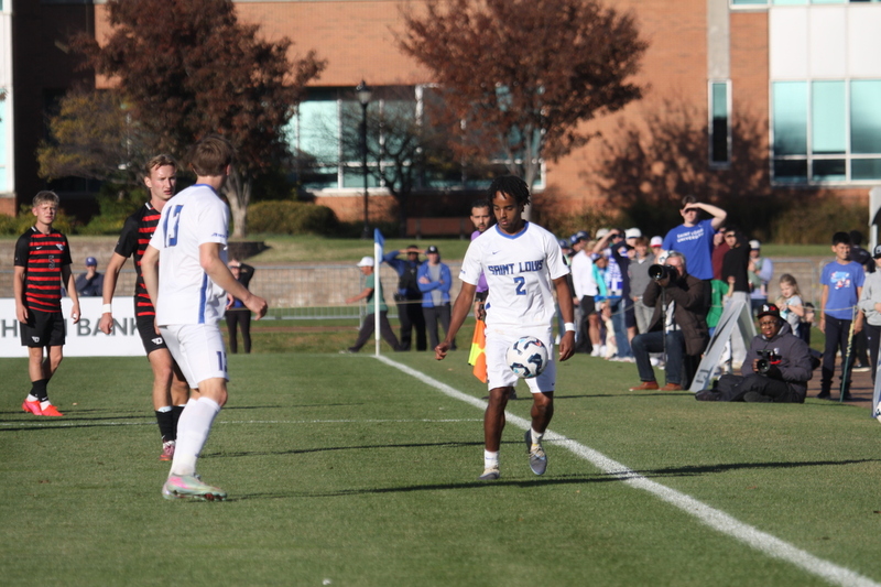 A10 Championship Final 2025 SLU vs Dayton 1A -XX.jpg :: A10 Championship Soccer Final 2025 - 11/16/2025 - Saint Louis University (SLU) Billikens vs University of Dayton (UD) Flyers at Robert R. Hermann Stadium in St. Louis, Missouri, USA. The No. 1 and No. 3 team of the A10 Conference played to a 1 to 1 tie in regulation time. After a scoreless double overtime, the match was settled by a five-penalty kick shoot-out. SLU won 5 to 4 - NCAA Men's Soccer