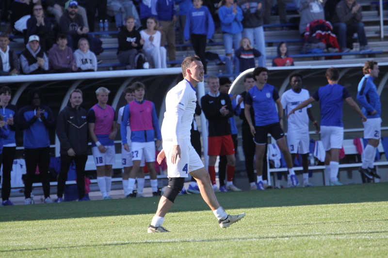 A10 Championship Final 2025 SLU vs Dayton 1A -XXV.jpg :: A10 Championship Soccer Final 2025 - 11/16/2025 - Saint Louis University (SLU) Billikens vs University of Dayton (UD) Flyers at Robert R. Hermann Stadium in St. Louis, Missouri, USA. The No. 1 and No. 3 team of the A10 Conference played to a 1 to 1 tie in regulation time. After a scoreless double overtime, the match was settled by a five-penalty kick shoot-out. SLU won 5 to 4 - NCAA Men's Soccer