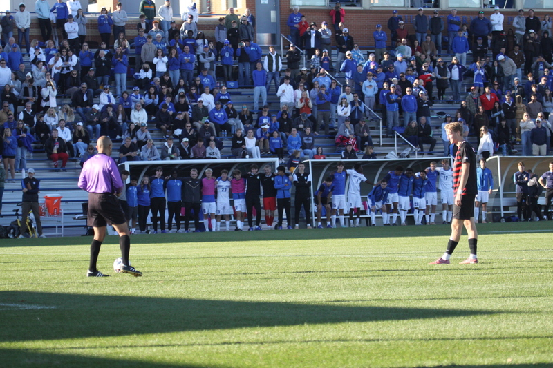 A10 Championship Final 2025 SLU vs Dayton 1A -XXXII.jpg :: A10 Championship Soccer Final 2025 - 11/16/2025 - Saint Louis University (SLU) Billikens vs University of Dayton (UD) Flyers at Robert R. Hermann Stadium in St. Louis, Missouri, USA. The No. 1 and No. 3 team of the A10 Conference played to a 1 to 1 tie in regulation time. After a scoreless double overtime, the match was settled by a five-penalty kick shoot-out. SLU won 5 to 4 - NCAA Men's Soccer