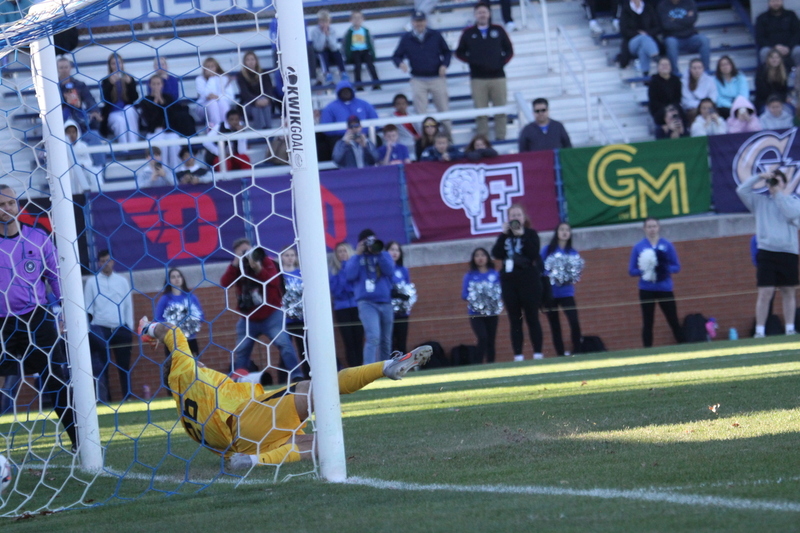 A10 Championship Final 2025 SLU vs Dayton 1A -XXXV.jpg :: A10 Championship Soccer Final 2025 - 11/16/2025 - Saint Louis University (SLU) Billikens vs University of Dayton (UD) Flyers at Robert R. Hermann Stadium in St. Louis, Missouri, USA. The No. 1 and No. 3 team of the A10 Conference played to a 1 to 1 tie in regulation time. After a scoreless double overtime, the match was settled by a five-penalty kick shoot-out. SLU won 5 to 4 - NCAA Men's Soccer