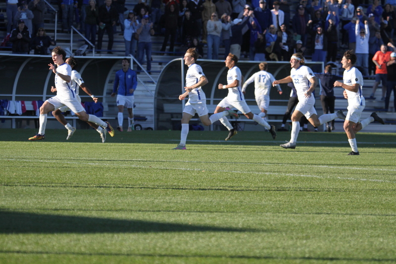 A10 Championship Final 2025 SLU vs Dayton 1A -XXXVII.jpg :: A10 Championship Soccer Final 2025 - 11/16/2025 - Saint Louis University (SLU) Billikens vs University of Dayton (UD) Flyers at Robert R. Hermann Stadium in St. Louis, Missouri, USA. The No. 1 and No. 3 team of the A10 Conference played to a 1 to 1 tie in regulation time. After a scoreless double overtime, the match was settled by a five-penalty kick shoot-out. SLU won 5 to 4 - NCAA Men's Soccer