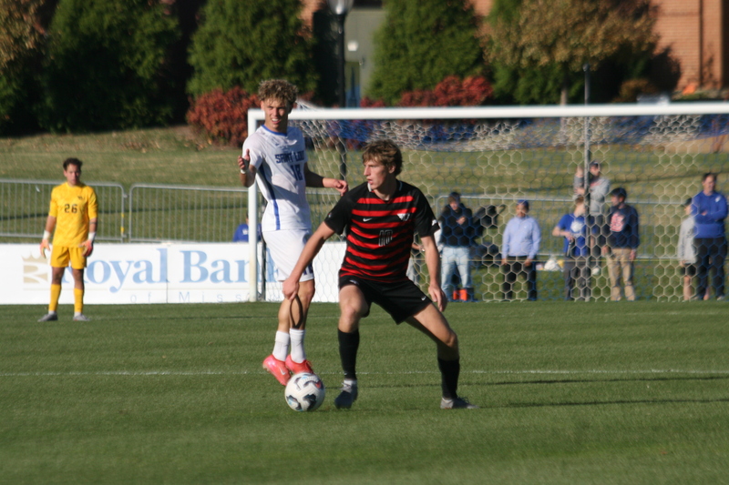 A10 Championship Final 2025 SLU vs Dayton LX.jpg :: Saint Louis University (SLU) vs University of Dayton (Flyers) during the A10 Men's Soccer Championship 2025. 11/16/2025 - Robert R. Hermann Stadium in St. Louis, Missouri, USA. NCAA Men's Soccer, Atlantic 10 Championship 2025 finals which ended in double overtime and a five-penalty shootout after a tie in regulation time.    