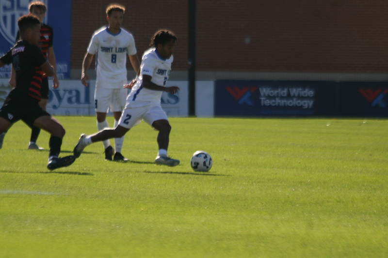 A10 Championship Final 2025 SLU vs Dayton VI.jpg :: Men's A10 Championship 2025 - A10 Soccer Final 2025 - 11/16/2025 12pm, Robert R. Hermann Stadium in St. Louis, Missouri, USA, NCAA Men's Soccer, Atlantic 10 Conference Championship, the game goes to overtime after a 1 to 1 tie in regulation time.   