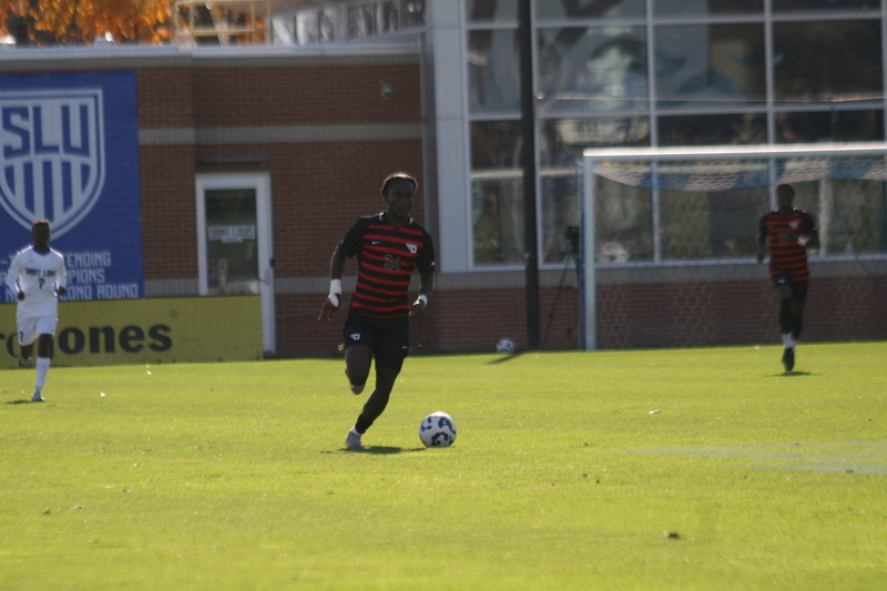 A10 Championship Final 2025 SLU vs Dayton XI.jpg :: Men's A10 Championship 2025 - A10 Soccer Final 2025 - 11/16/2025 12pm, Robert R. Hermann Stadium in St. Louis, Missouri, USA, NCAA Men's Soccer, Atlantic 10 Conference Championship, the game goes to overtime after a 1 to 1 tie in regulation time.   