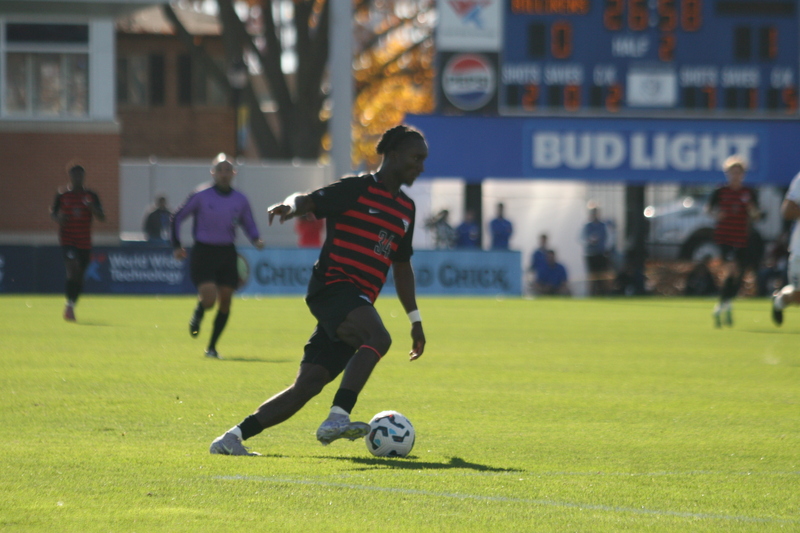 A10 Championship Final 2025 SLU vs Dayton XVIII.jpg :: Men's A10 Championship 2025 - A10 Soccer Final 2025 - 11/16/2025 12pm, Robert R. Hermann Stadium in St. Louis, Missouri, USA, NCAA Men's Soccer, Atlantic 10 Conference Championship, the game goes to overtime after a 1 to 1 tie in regulation time.   