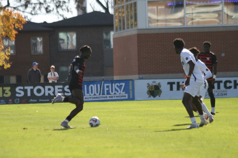 A10 Championship Final 2025 SLU vs Dayton XXII.jpg :: Saint Louis University (SLU) vs University of Dayton at the A10 Conference Soccer Championships 2025 at Robert R. Hermann Stadium in St. Louis, Missouri, USA. The match ended after a 1 to 1 tie in regulation time with two 10-minute overtime followed by a five-penalty shot shoot out with SLU besting the Dayton Flyers. NCAA Soccer, Atlantic 10 Conference