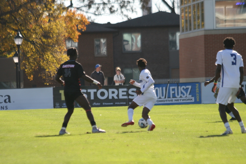 A10 Championship Final 2025 SLU vs Dayton XXIII.jpg :: Saint Louis University (SLU) vs University of Dayton at the A10 Conference Soccer Championships 2025 at Robert R. Hermann Stadium in St. Louis, Missouri, USA. The match ended after a 1 to 1 tie in regulation time with two 10-minute overtime followed by a five-penalty shot shoot out with SLU besting the Dayton Flyers. NCAA Soccer, Atlantic 10 Conference