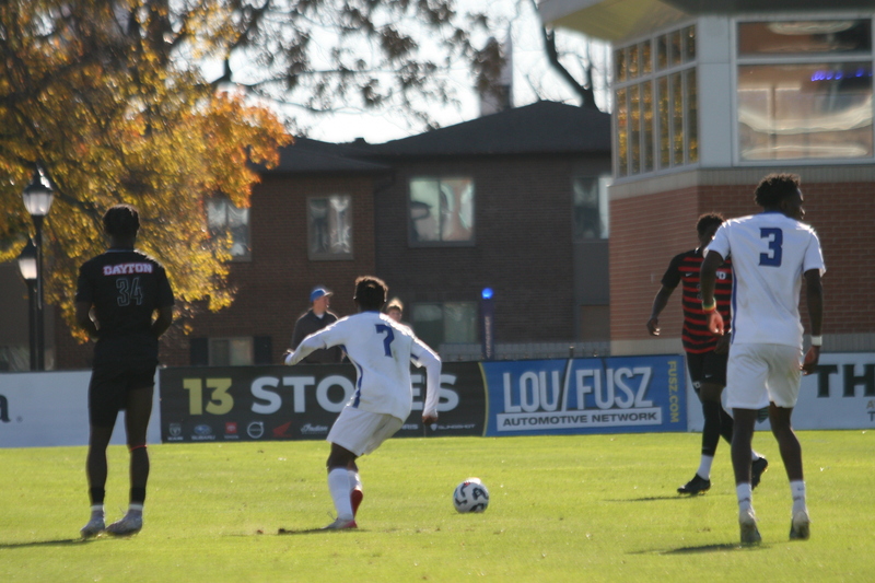 A10 Championship Final 2025 SLU vs Dayton XXIV.jpg :: Saint Louis University (SLU) vs University of Dayton at the A10 Conference Soccer Championships 2025 at Robert R. Hermann Stadium in St. Louis, Missouri, USA. The match ended after a 1 to 1 tie in regulation time with two 10-minute overtime followed by a five-penalty shot shoot out with SLU besting the Dayton Flyers. NCAA Soccer, Atlantic 10 Conference
